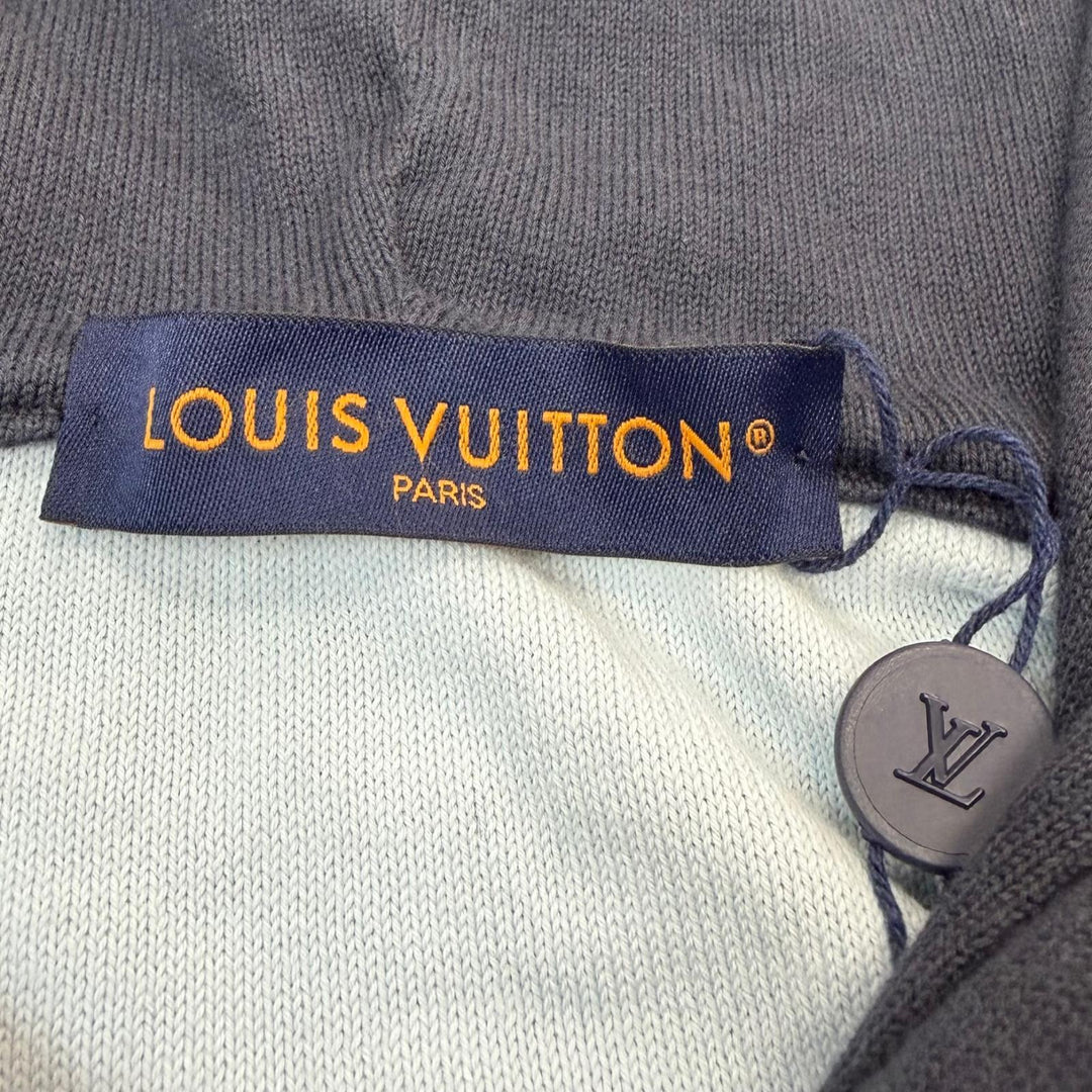 Excellent LOUIS VUITTON hoodie Gradient Cotton Hoodie Monogram Navy cotton L
