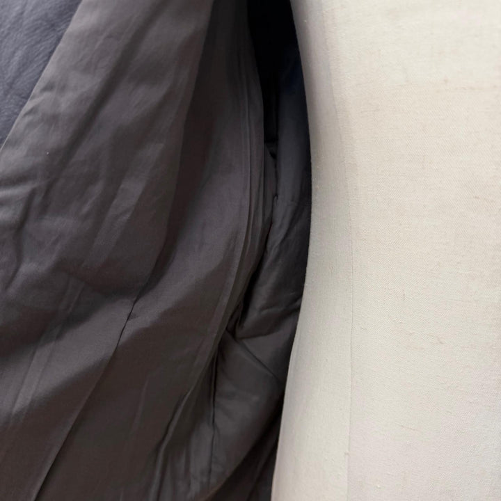 Pristine UNUSED Leather car coat Leather car coat gray Cowhide mens 3 US2450