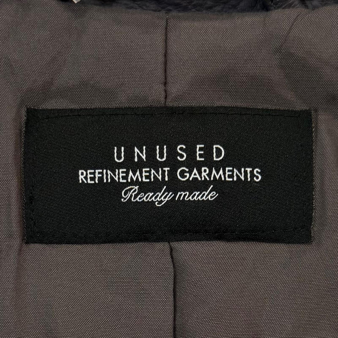 Pristine UNUSED Leather car coat Leather car coat gray Cowhide mens 3 US2450