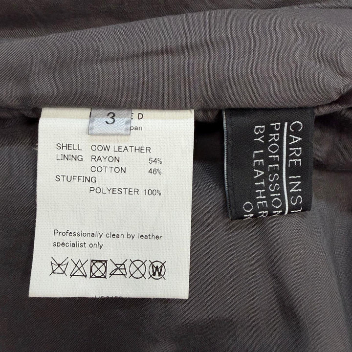 Pristine UNUSED Leather car coat Leather car coat gray Cowhide mens 3 US2450