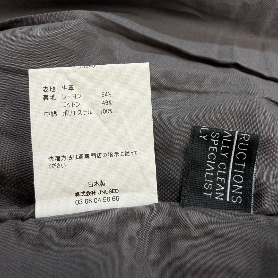 Pristine UNUSED Leather car coat Leather car coat gray Cowhide mens 3 US2450