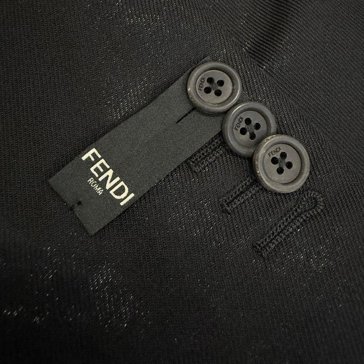 Pristine FENDI tailored jacket Shiny finish double-breasted jacket black wool