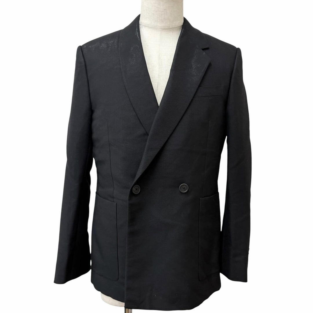 Pristine FENDI tailored jacket Shiny finish double-breasted jacket black wool