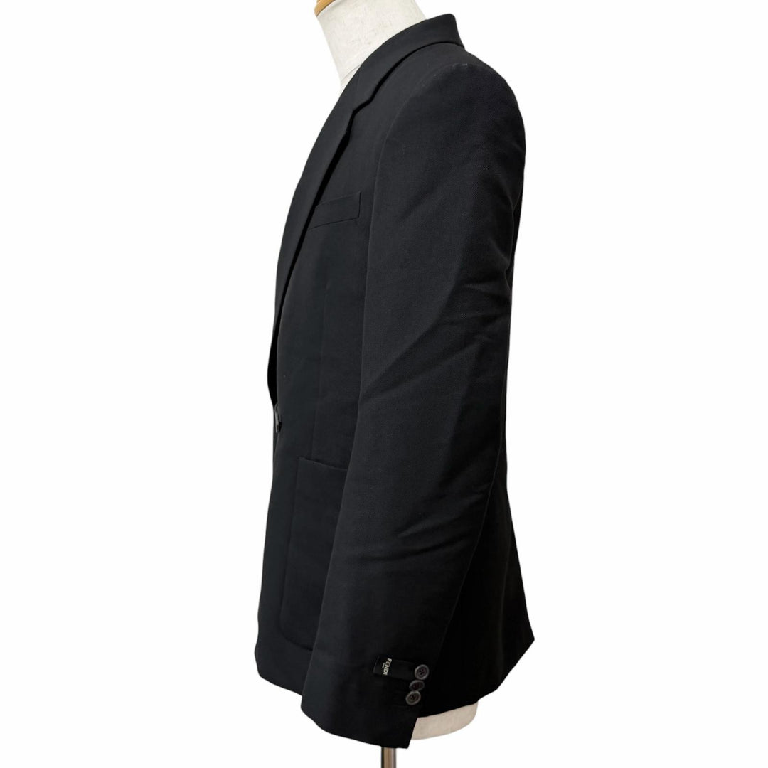 Pristine FENDI tailored jacket Shiny finish double-breasted jacket black wool