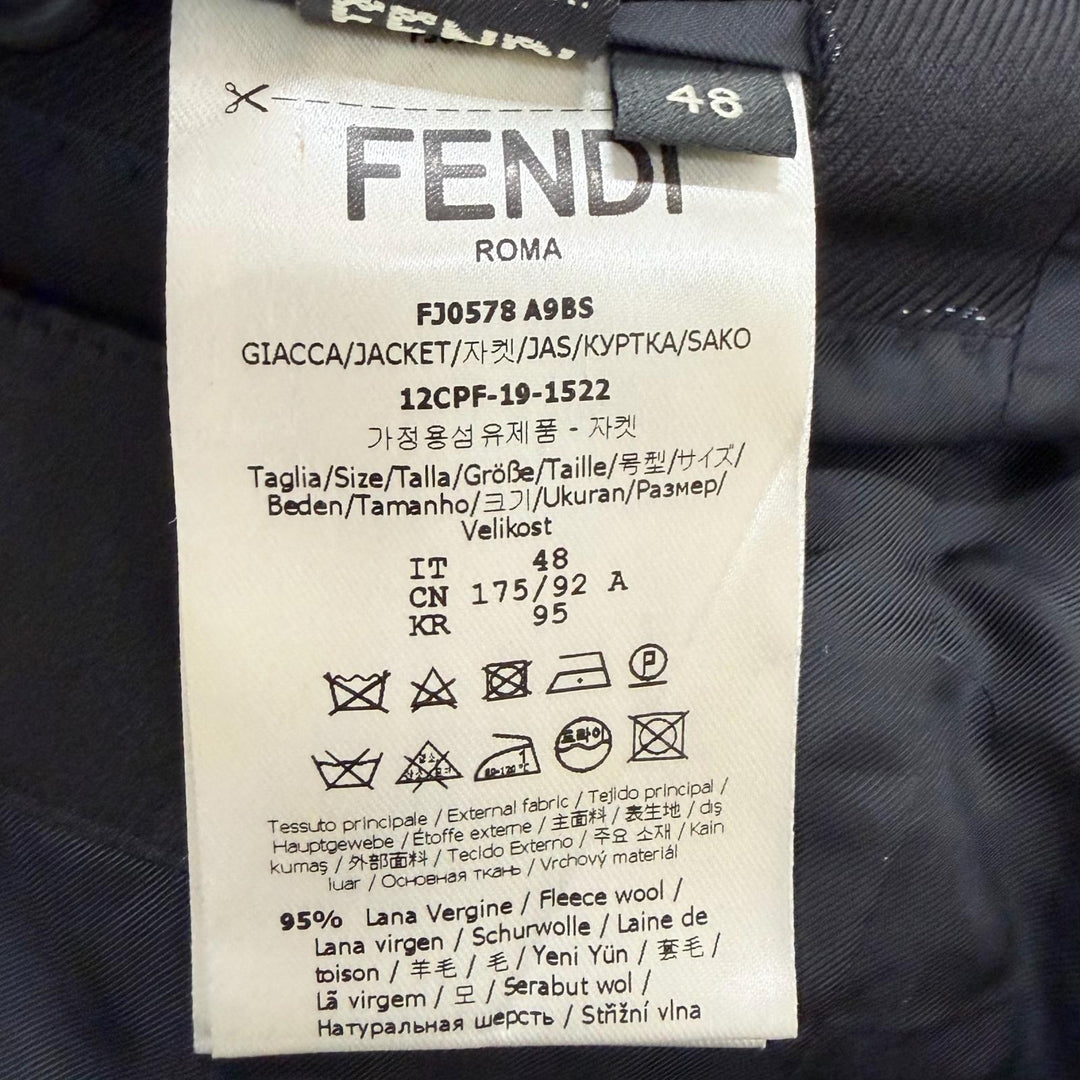 Pristine FENDI tailored jacket Shiny finish double-breasted jacket black wool