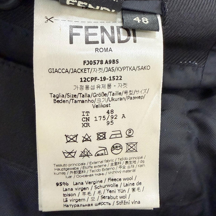 Pristine FENDI tailored jacket Shiny finish double-breasted jacket black wool