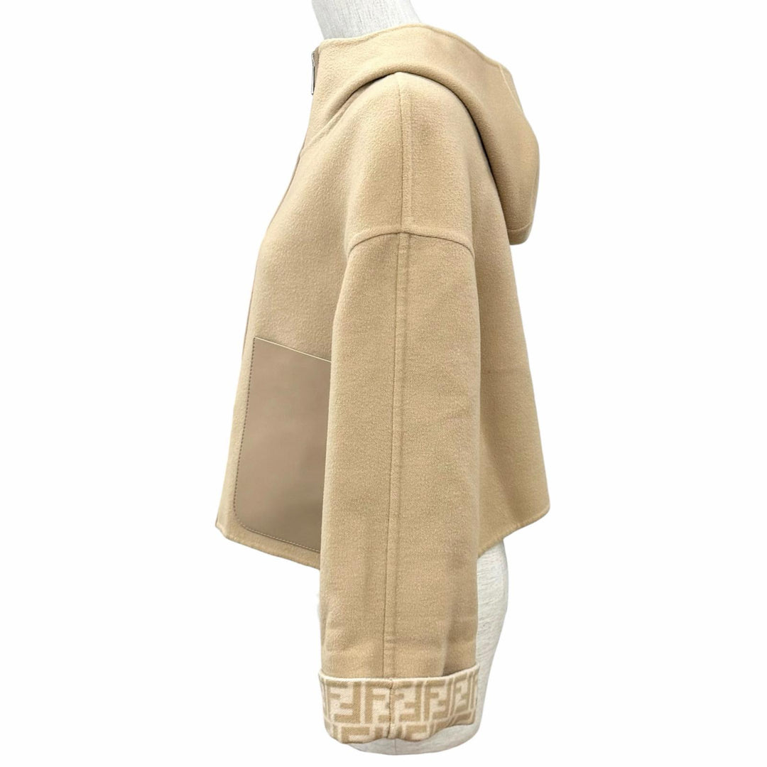 Excellent FENDI Jacket beige Virgin wool Women IT 38 FJ6993 A5HD