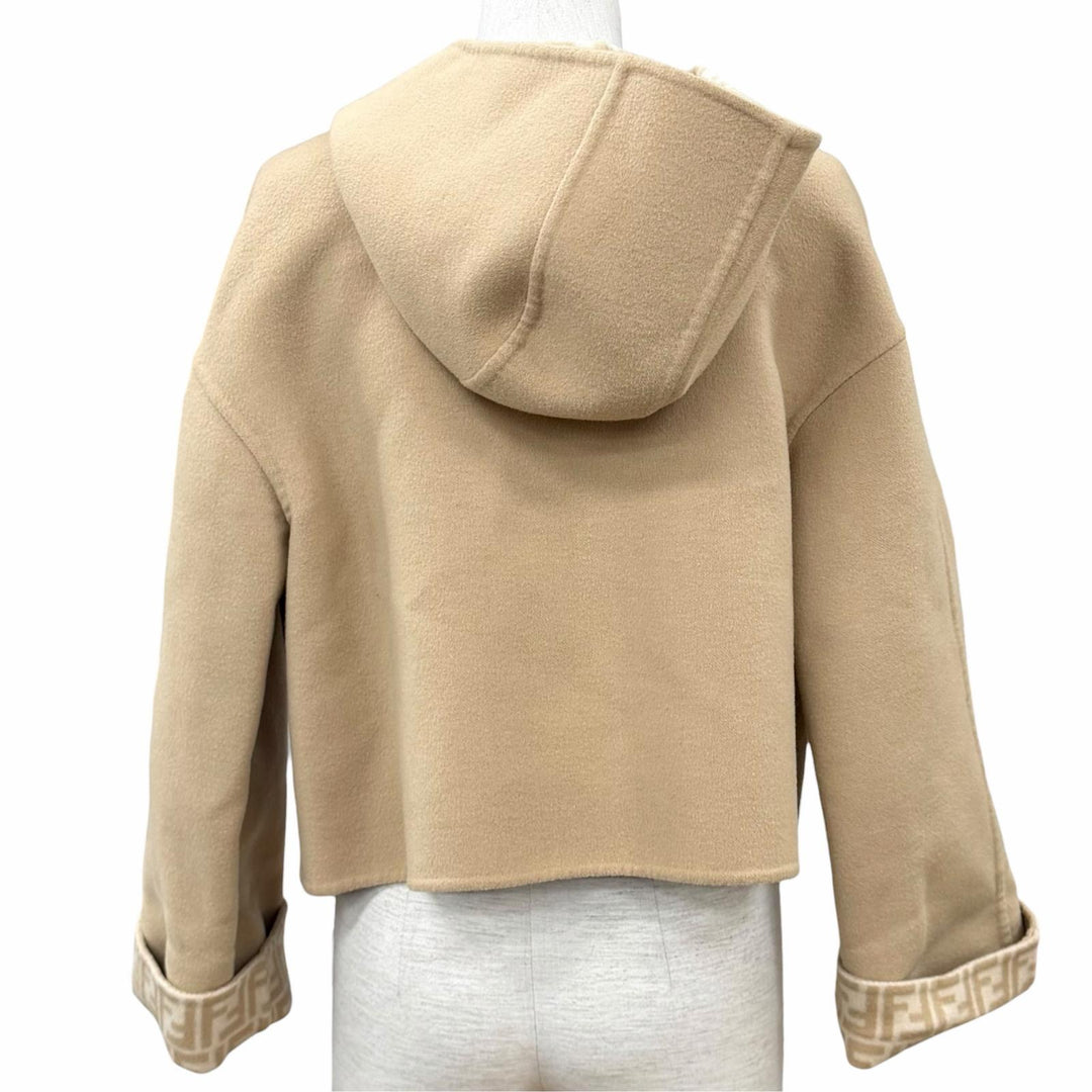 Excellent FENDI Jacket beige Virgin wool Women IT 38 FJ6993 A5HD