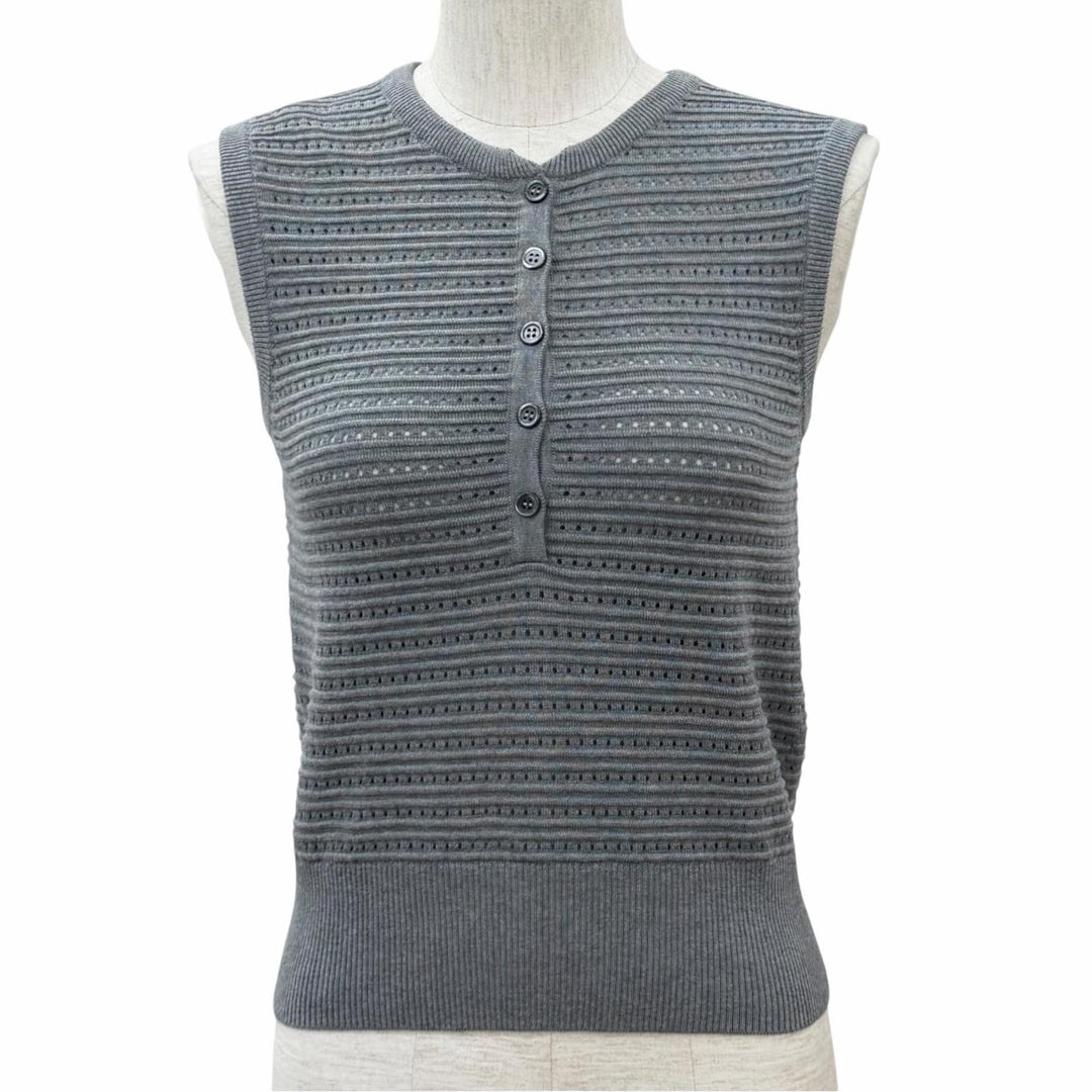 Excellent THOM BROWNE Best Signature stripe knit top cotton 36 FKV159A-Y3010 055