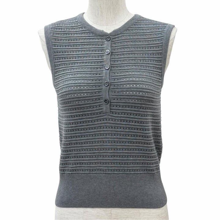 Excellent THOM BROWNE Best Signature stripe knit top cotton 36 FKV159A-Y3010 055