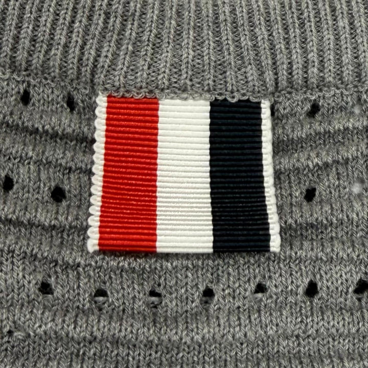 Excellent THOM BROWNE Best Signature stripe knit top cotton 36 FKV159A-Y3010 055