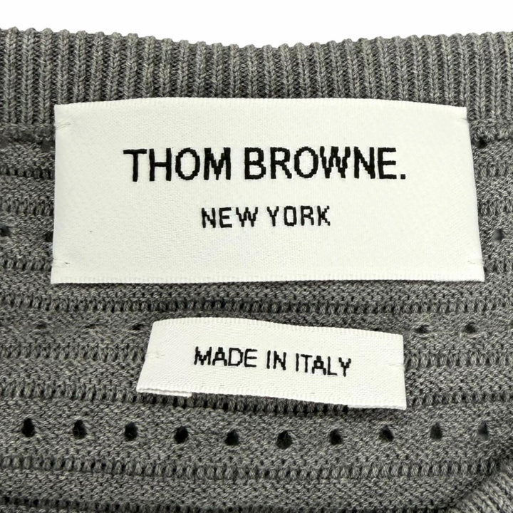 Excellent THOM BROWNE Best Signature stripe knit top cotton 36 FKV159A-Y3010 055