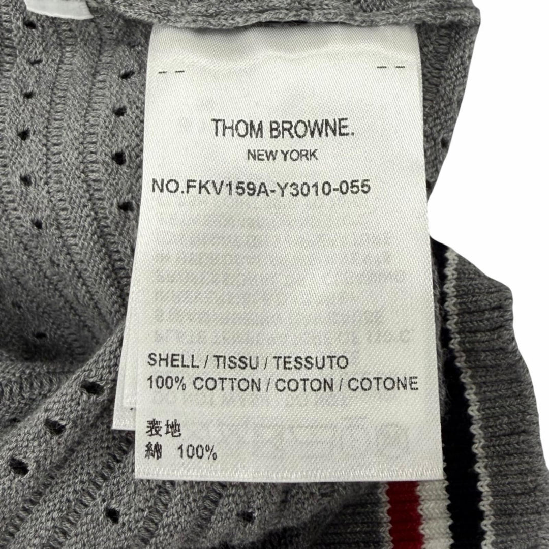 Excellent THOM BROWNE Best Signature stripe knit top cotton 36 FKV159A-Y3010 055