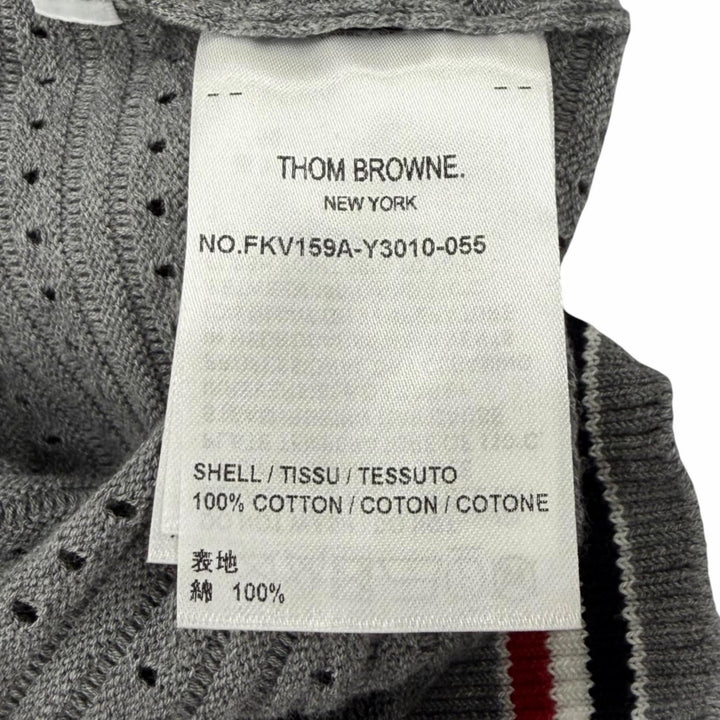 Excellent THOM BROWNE Best Signature stripe knit top cotton 36 FKV159A-Y3010 055