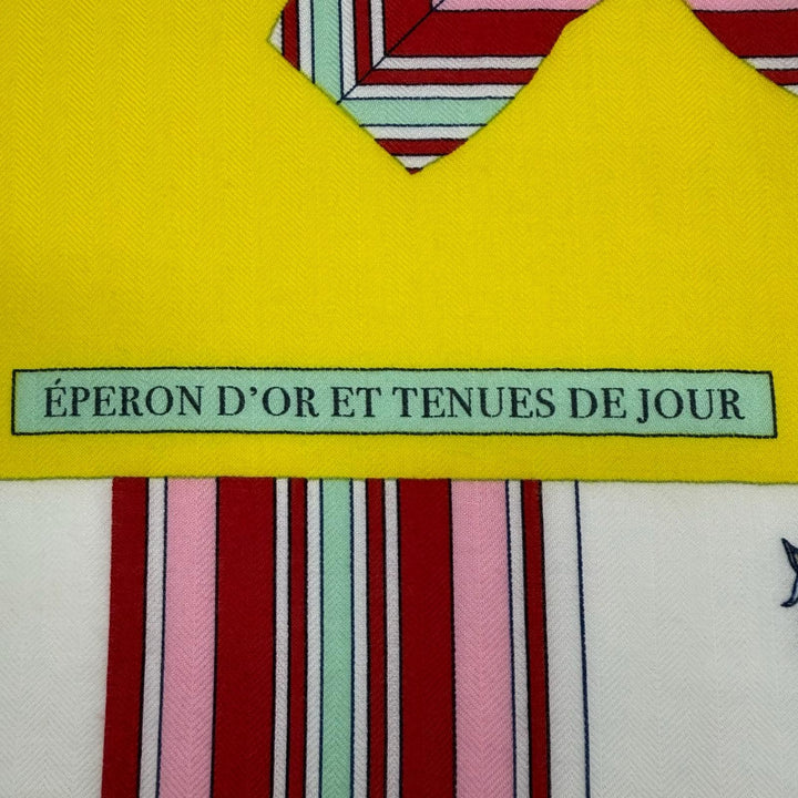 Pristine HERMES scarf Carré 140 Carré Géant Apron d'Or Large format cashmere