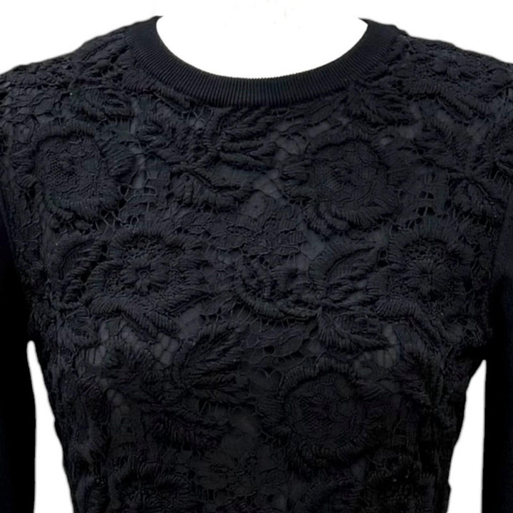 Excellent VALENTINO one piece Lace switching long sleeves Rayon S LB3KD09C2SC