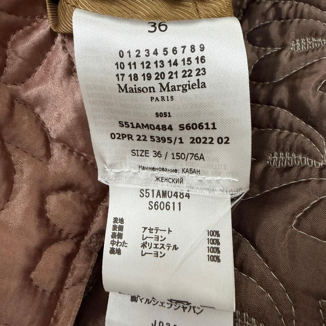 Pristine Maison Margiela 10 Jacket Cut-off design, padded, quilted Pink IT 36