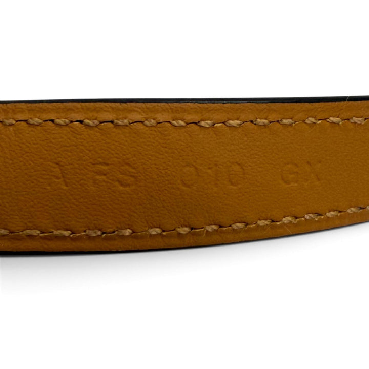 Excellent HERMES bracelet Leather bracelet Kelly Double Tour kelly buckle blue