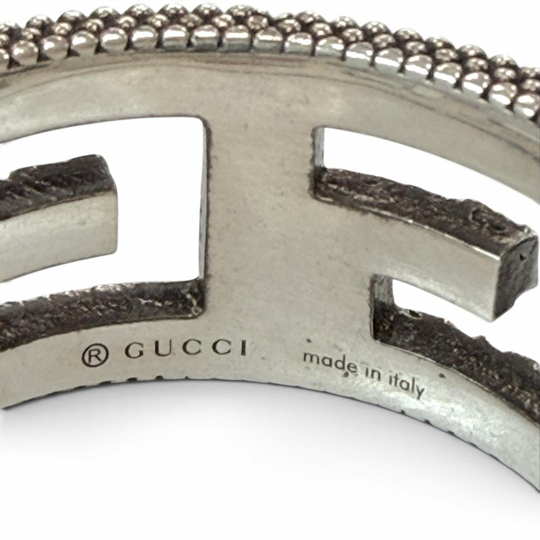 Great GUCCI Ring ring Arabesque Square G Silver AG925 mens 21
