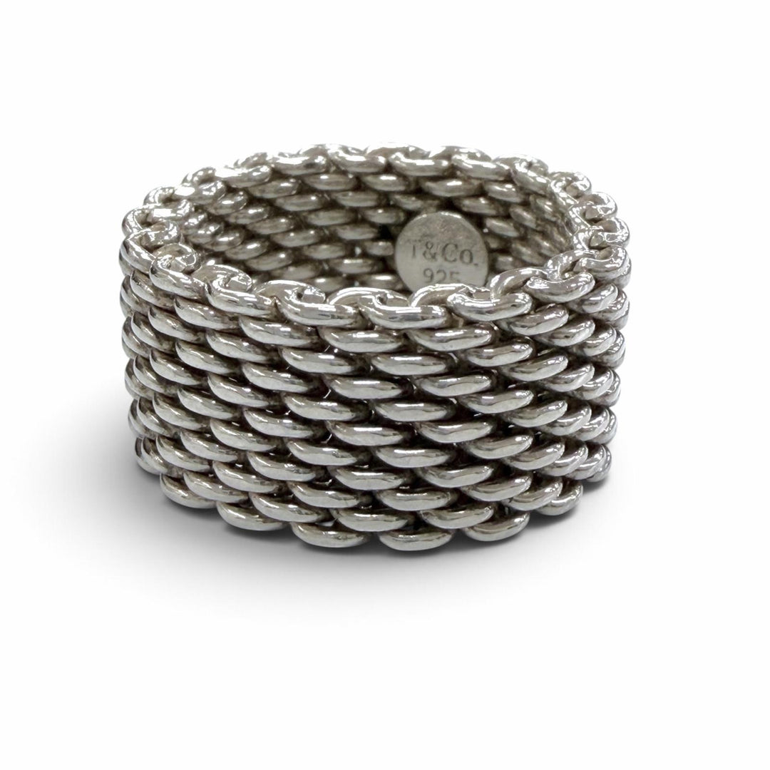 Great TIFFANY&Co. Ring ring somerset mesh ring Silver 925 mens