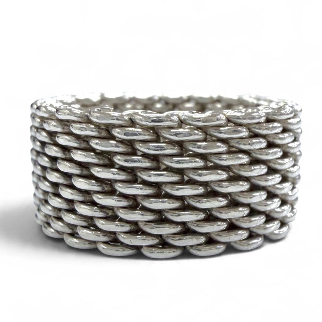 Great TIFFANY&Co. Ring ring somerset mesh ring Silver 925 mens