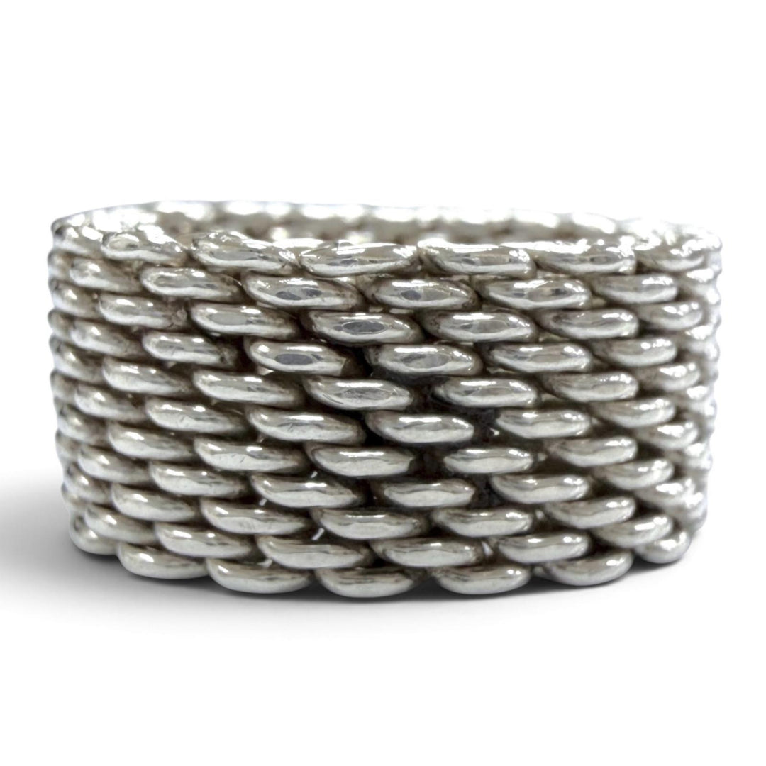 Great TIFFANY&Co. Ring ring somerset mesh ring Silver 925 mens