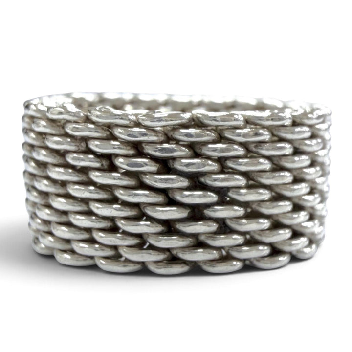 Great TIFFANY&Co. Ring ring somerset mesh ring Silver 925 mens