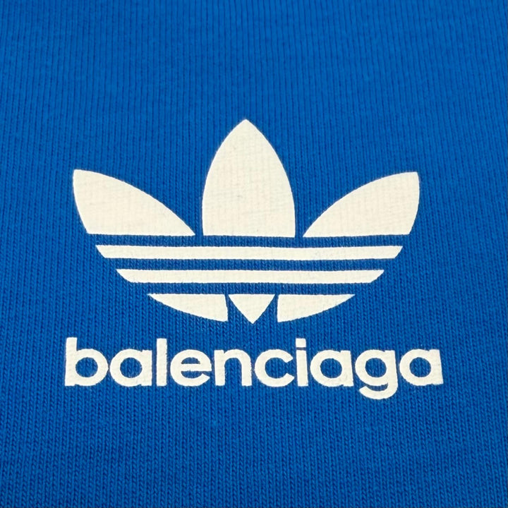 Pristine BALENCIAGA adidas Short sleeve T-shirt logo print blue cotton 2 739101