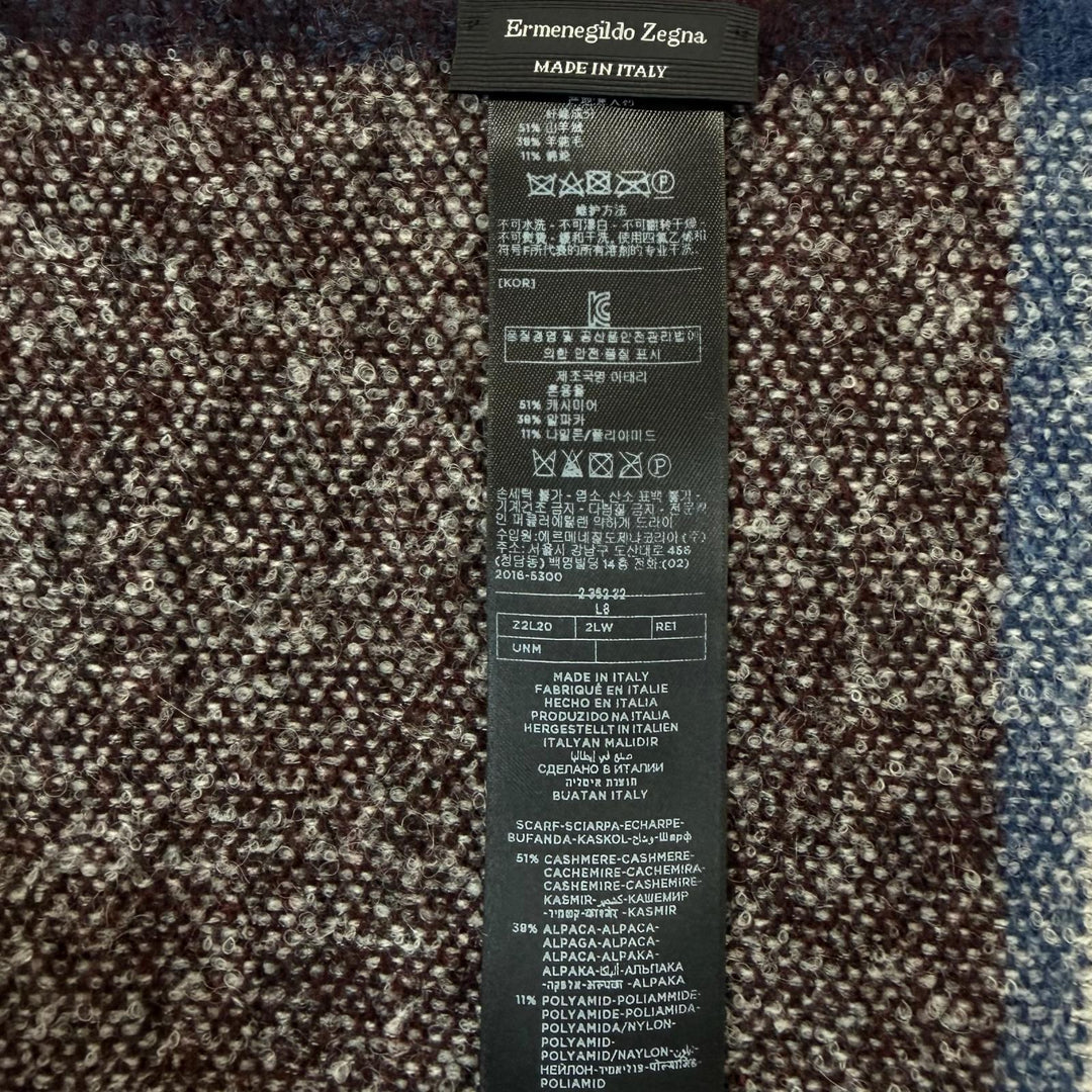 Excellent Ermenegildo Zegna Scarf Cashmere Alpaca Stole Bordeaux cashmere mens