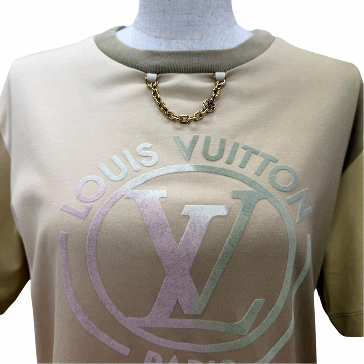 Great LOUIS VUITTON Short sleeve T-shirt LV logo multicolor cotton Women S