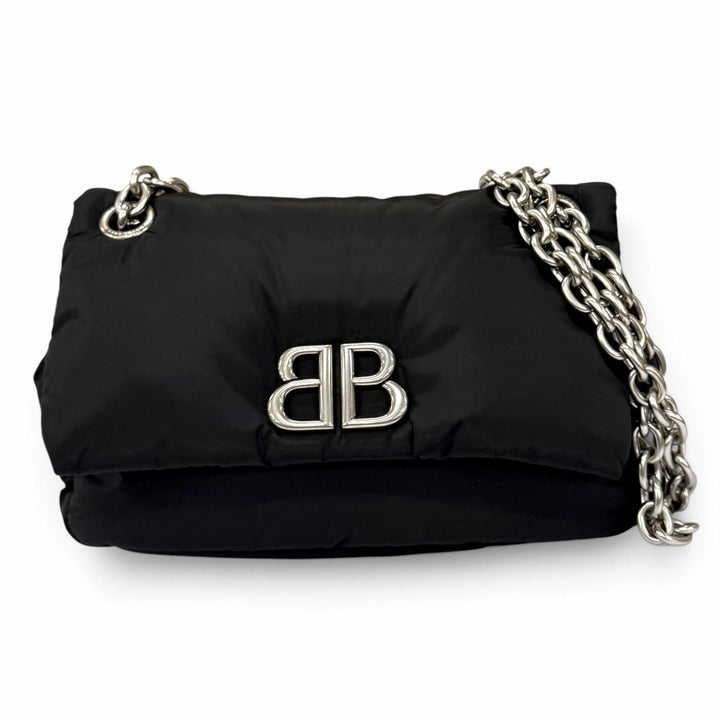 Pristine BALENCIAGA Shoulder Bag Logo Metal Monaco Mini Chain polyamide 792977