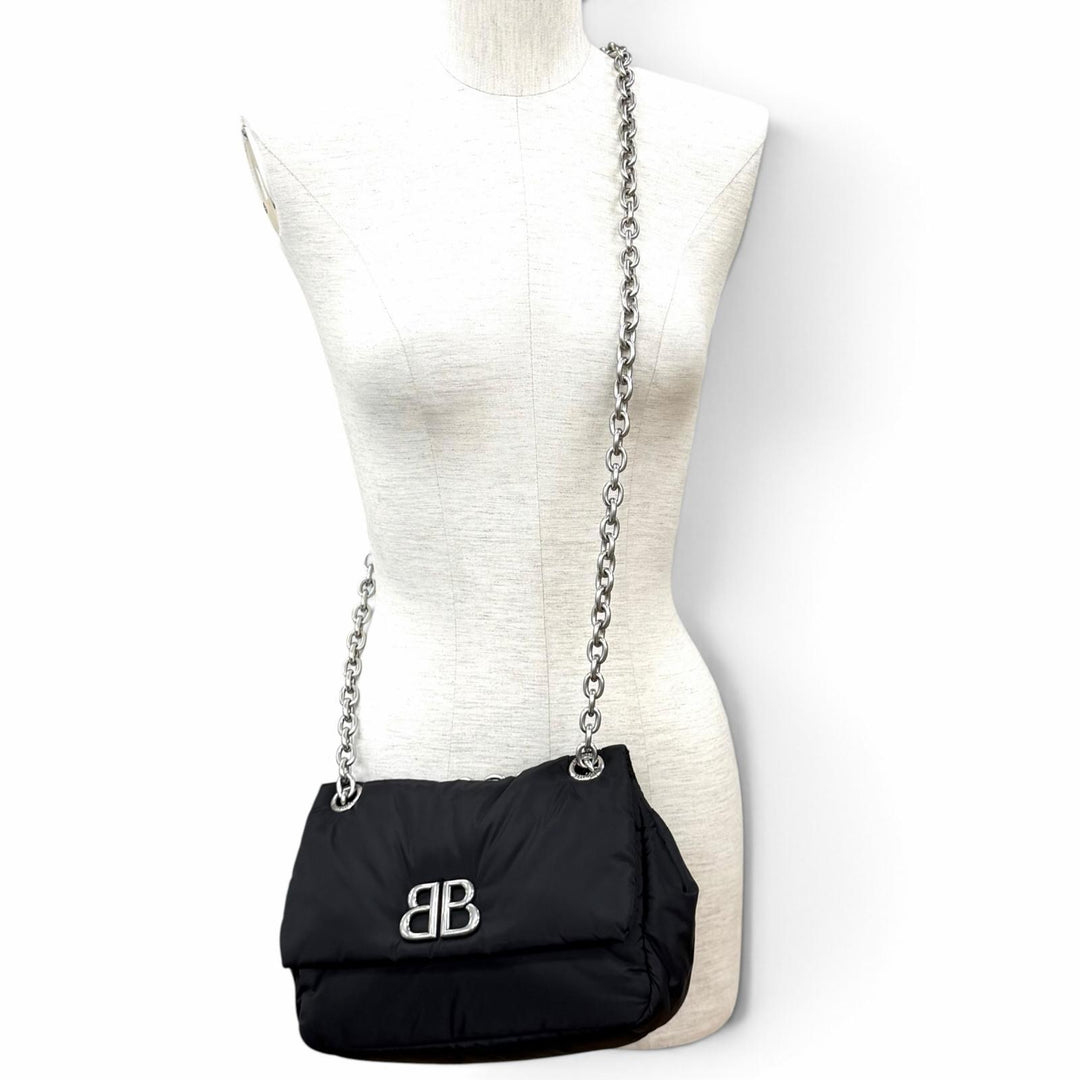 Pristine BALENCIAGA Shoulder Bag Logo Metal Monaco Mini Chain polyamide 792977