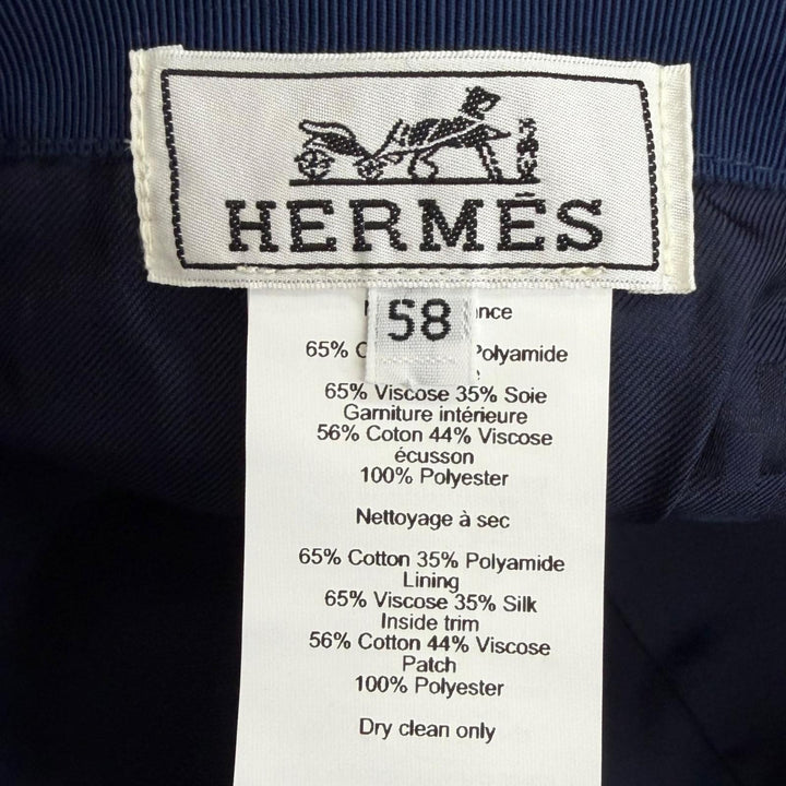 Pristine HERMES cap Serena apron doll patch Serie button Green system cotton