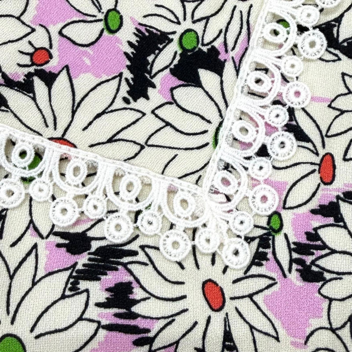 Excellent MIUMIU Jacket Floral print, pearl buttons, wide collar Viscose 38