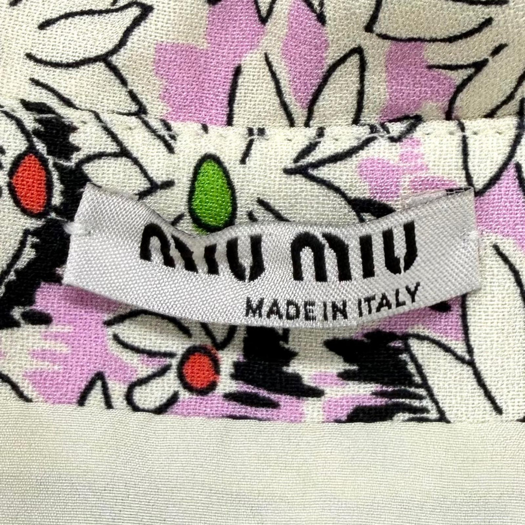 Excellent MIUMIU Jacket Floral print, pearl buttons, wide collar Viscose 38