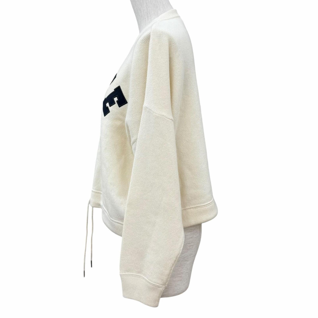 Excellent CELINE knit Logo design cropped long sleeve Ivory wool S 2A11V402P