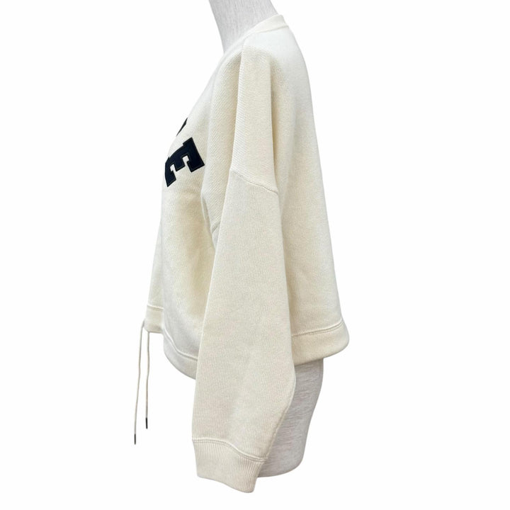 Excellent CELINE knit Logo design cropped long sleeve Ivory wool S 2A11V402P