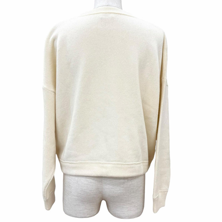 Excellent CELINE knit Logo design cropped long sleeve Ivory wool S 2A11V402P