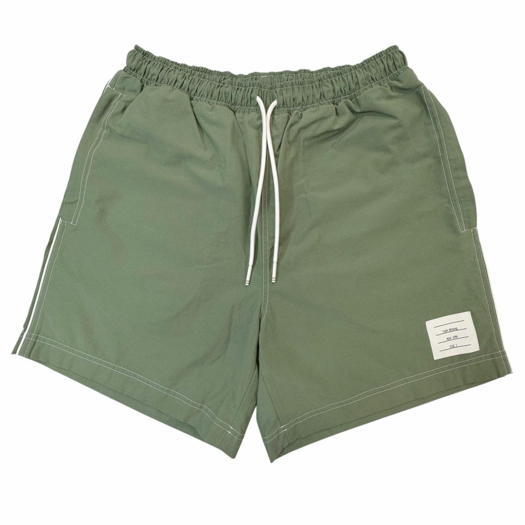 Pristine THOM BROWNE Shorts Signature Stripe Half Pants khaki cotton mens 2