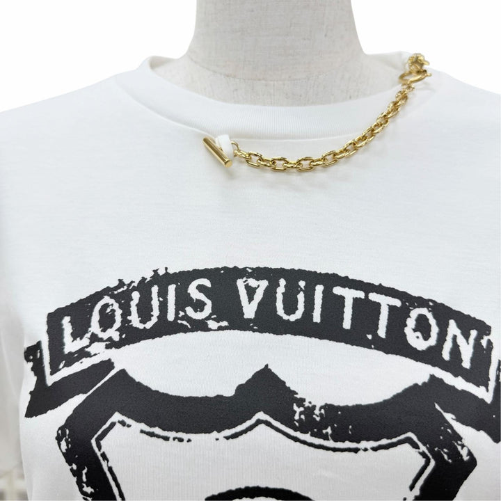 Excellent LOUIS VUITTON Short sleeve T-shirt Signature zipper detail white S