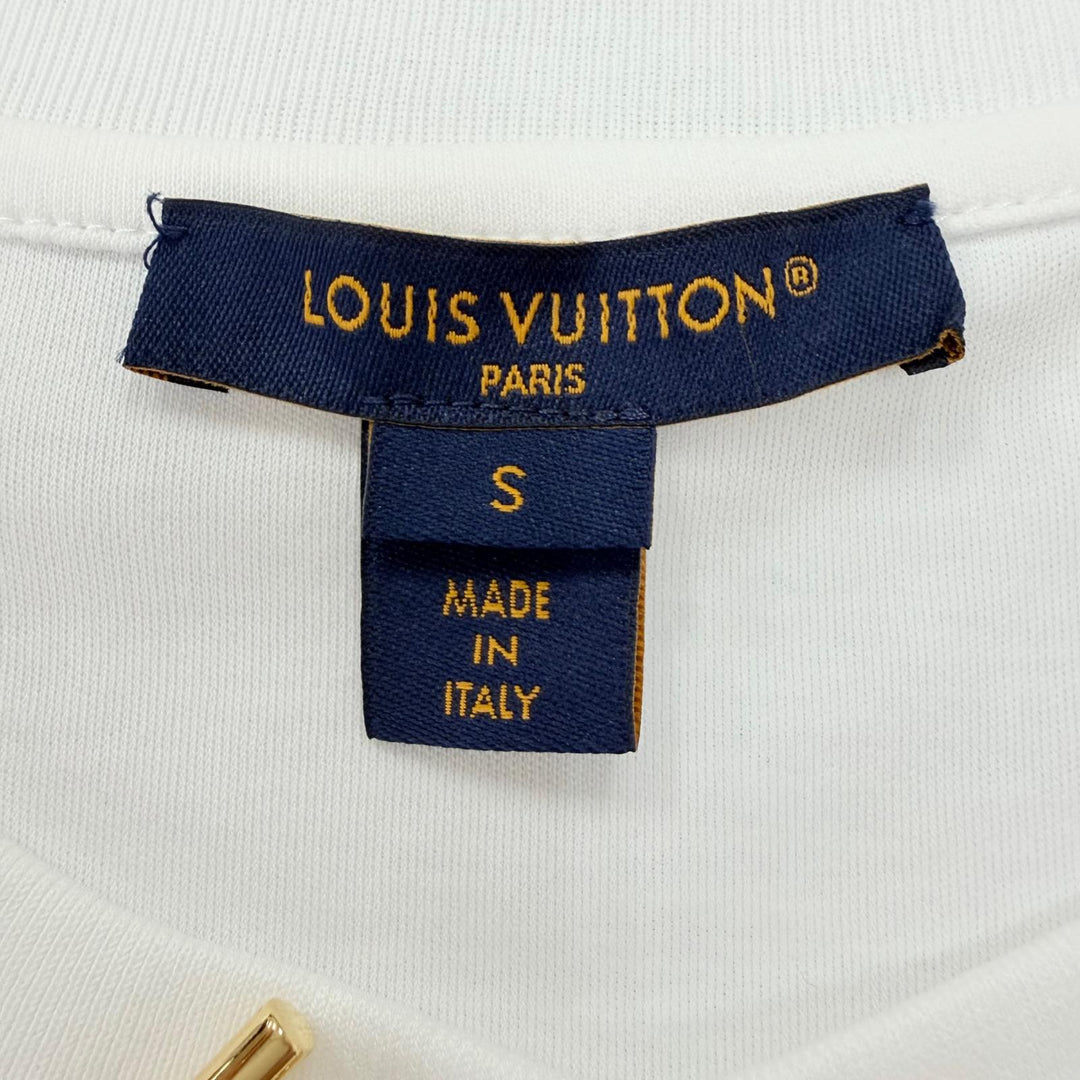 Excellent LOUIS VUITTON Short sleeve T-shirt Signature zipper detail white S