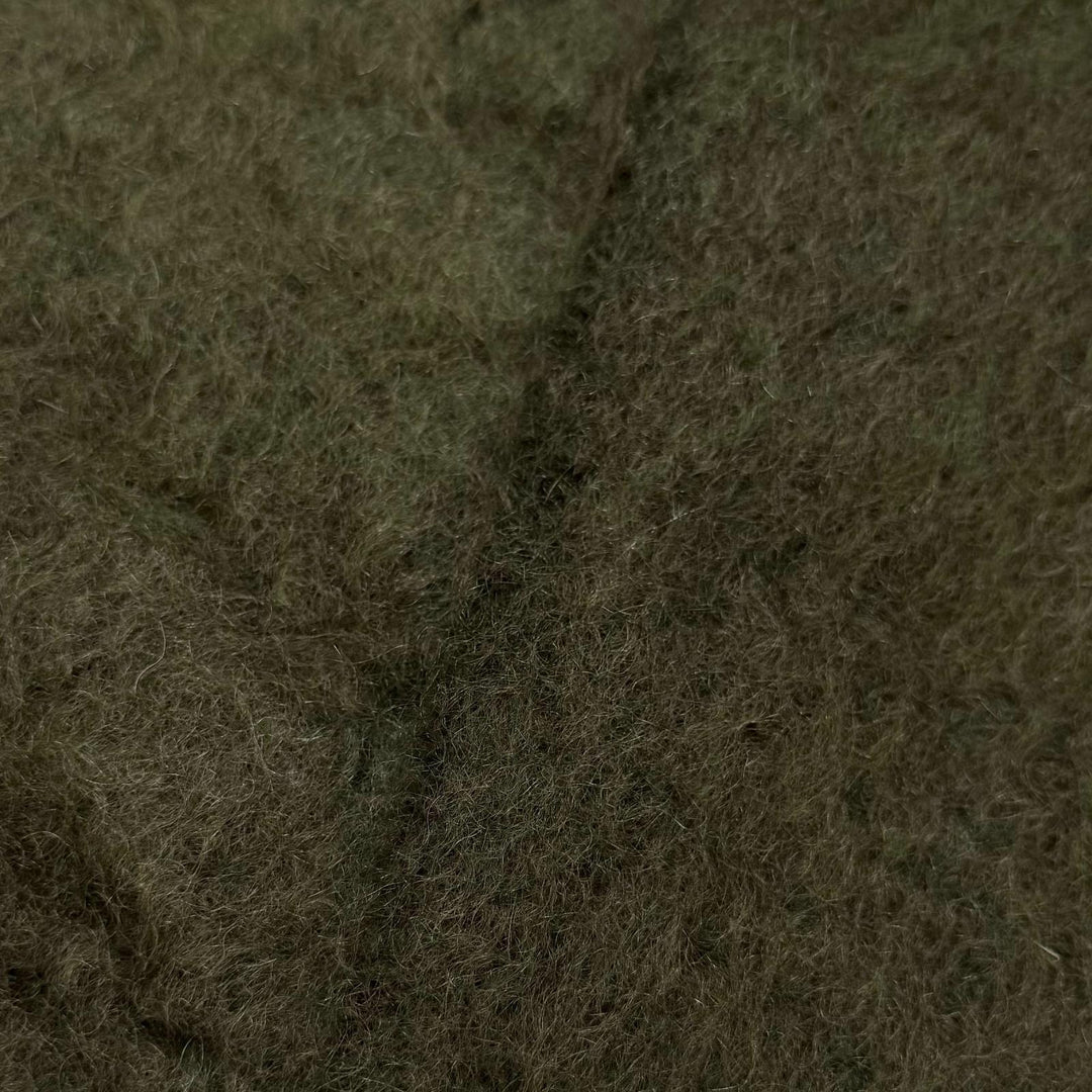 Excellent LOEWE Scarf Anagram Leather Patch Fringe khaki mohair Women