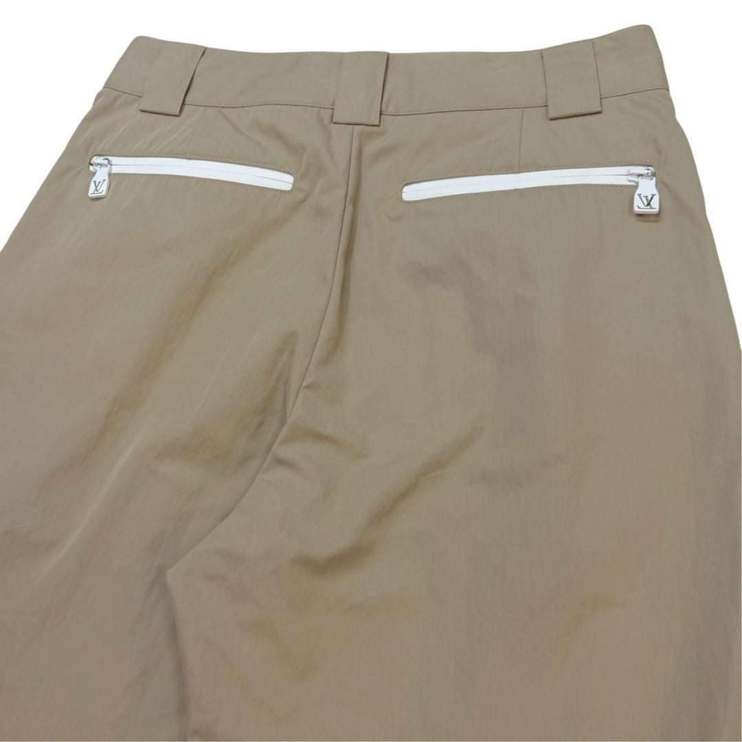 Excellent LOUIS VUITTON cargo pants Technical signature print gabardine beige 44