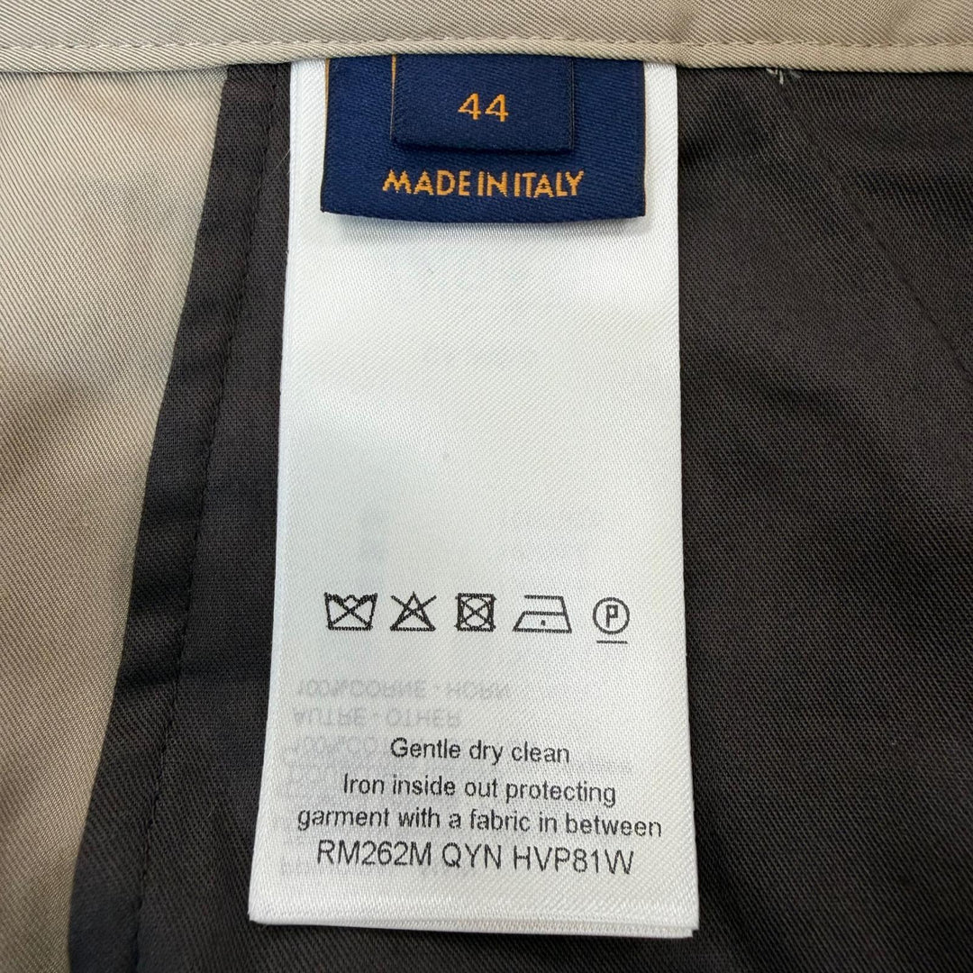 Excellent LOUIS VUITTON cargo pants Technical signature print gabardine beige 44