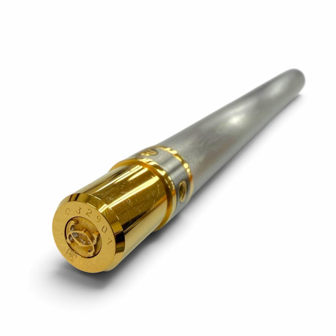 Excellent Cartier Ballpoint pen Santos Hairline twist type Silver mens