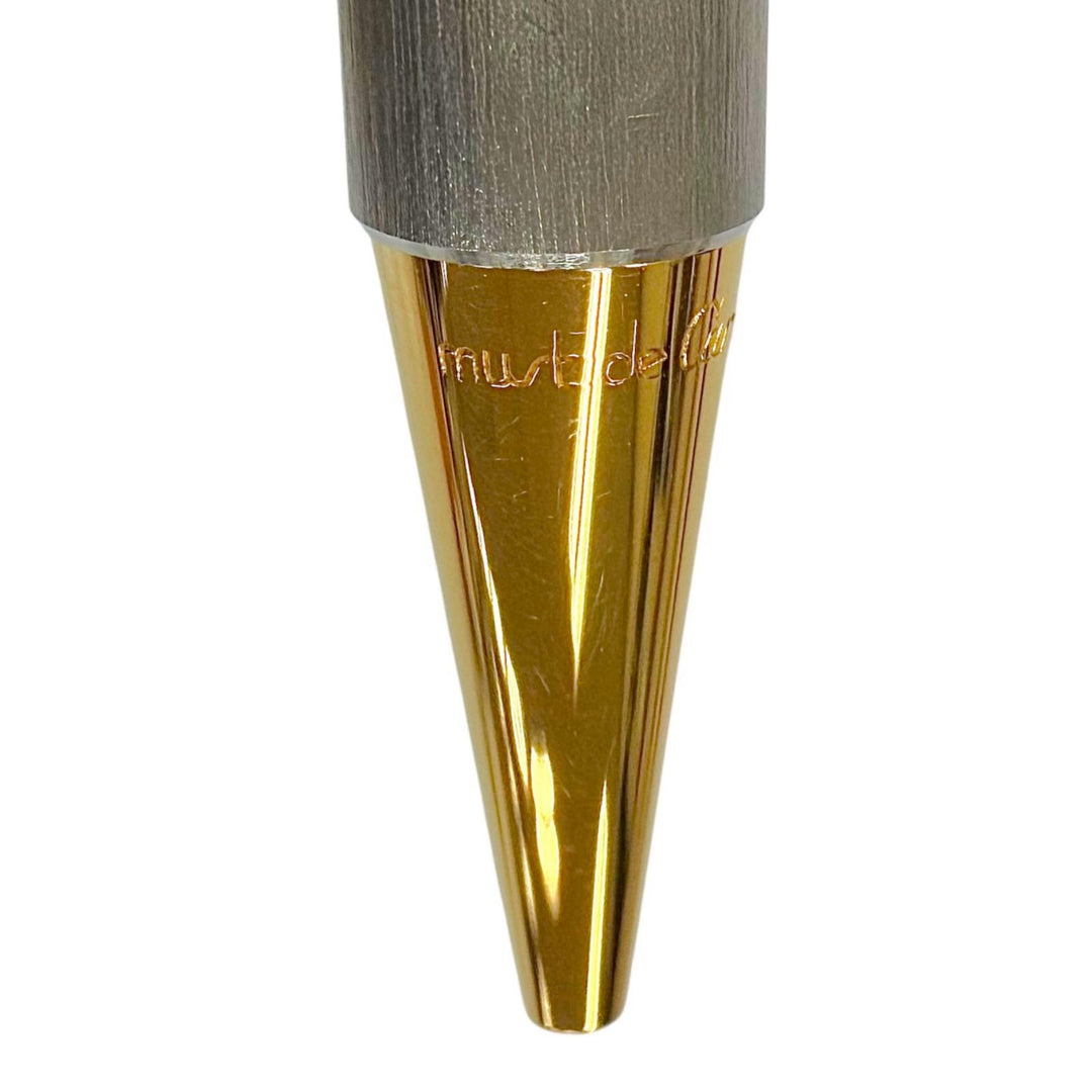 Excellent Cartier Ballpoint pen Santos Hairline twist type Silver mens