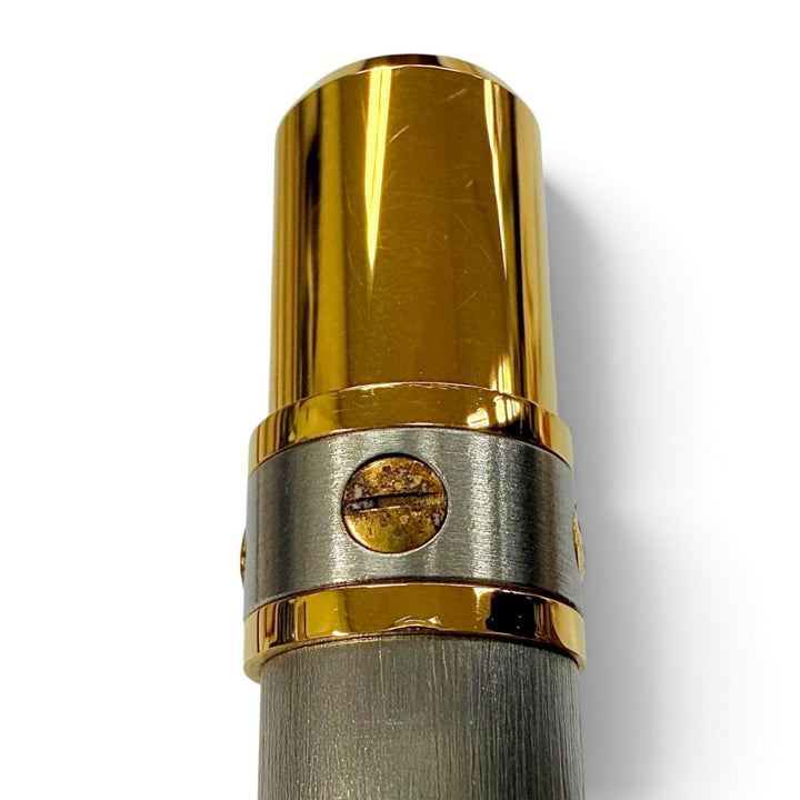 Excellent Cartier Ballpoint pen Santos Hairline twist type Silver mens