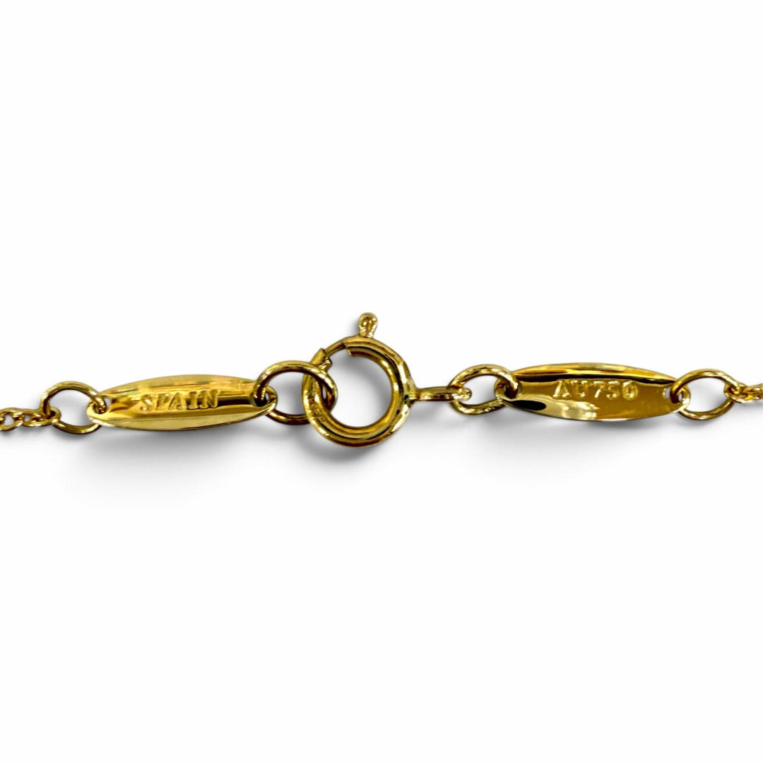 Excellent TIFFANY&Co. Necklace Open Heart Pendant 0.4"" Yellow Gold AU750(YG)