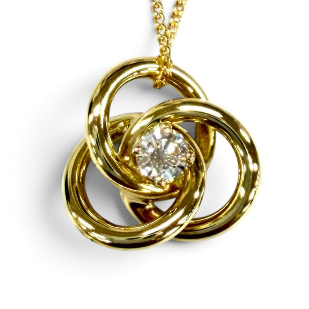 Excellent TIFFANY&Co. Necklace Three-Hoop Diamond Necklace Yellow Gold 750(YG)