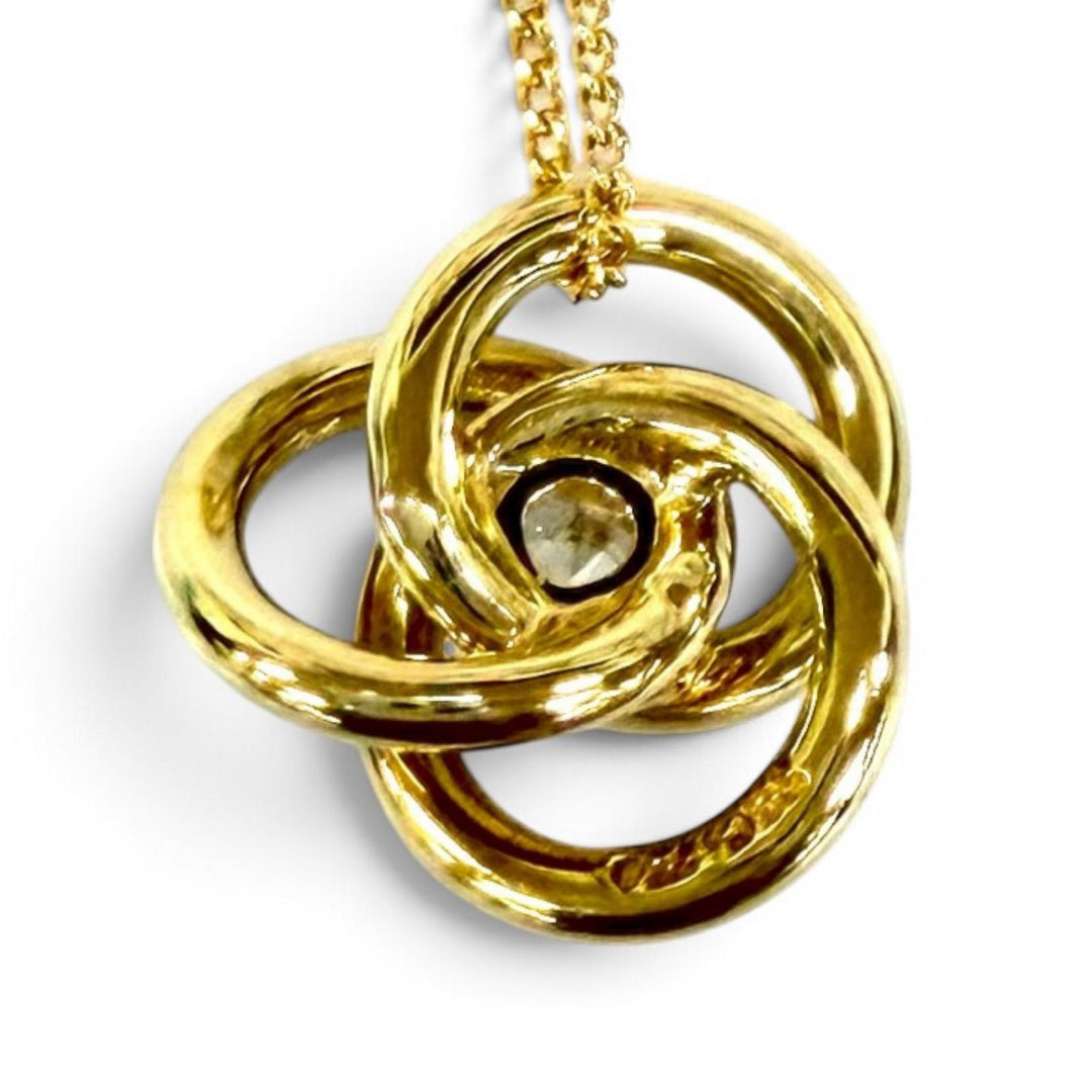 Excellent TIFFANY&Co. Necklace Three-Hoop Diamond Necklace Yellow Gold 750(YG)